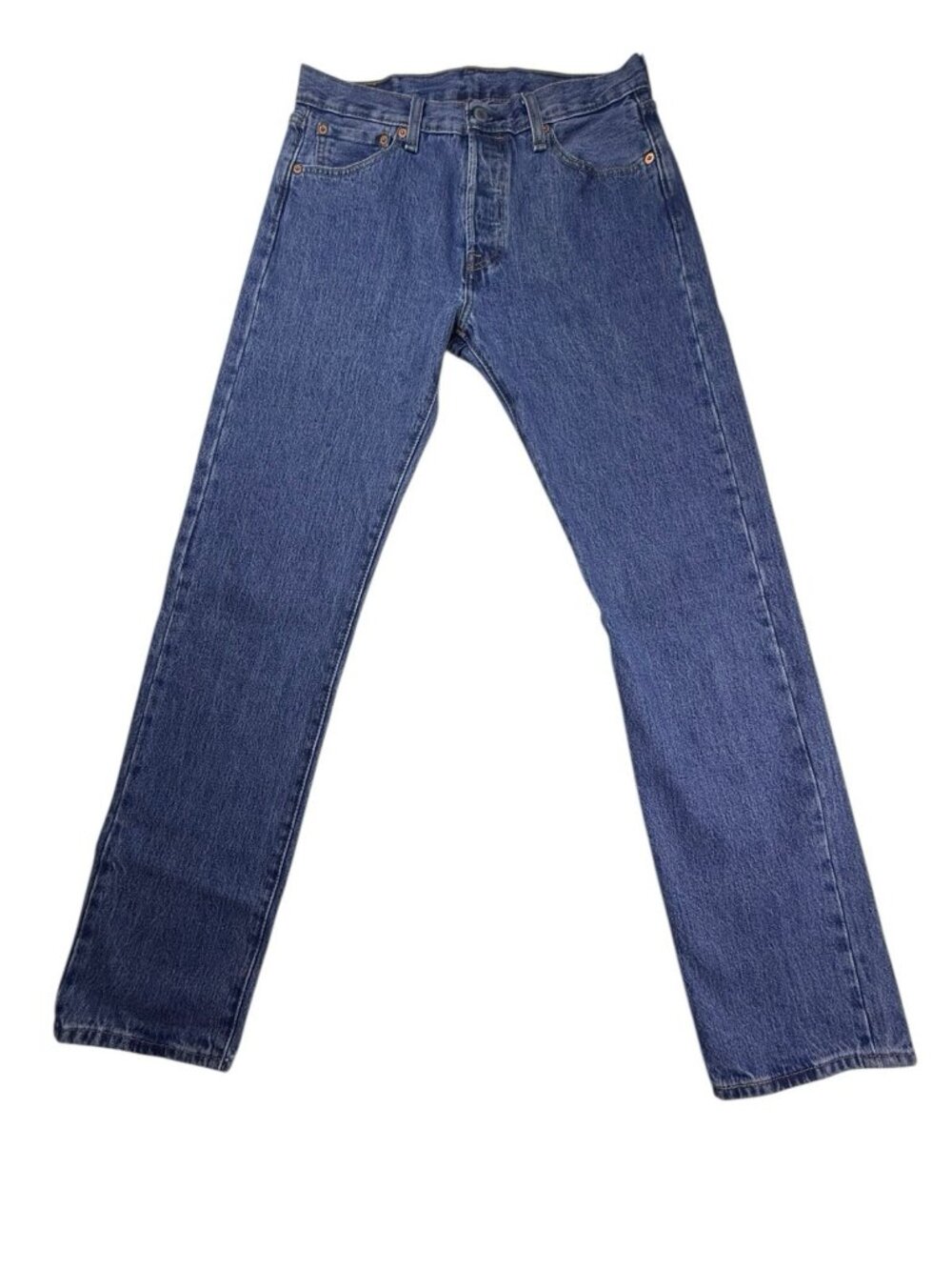 Levi’s 501 Jeans W30 L32 Blue Medium Wash Straight Leg Button Fly Classic Denim